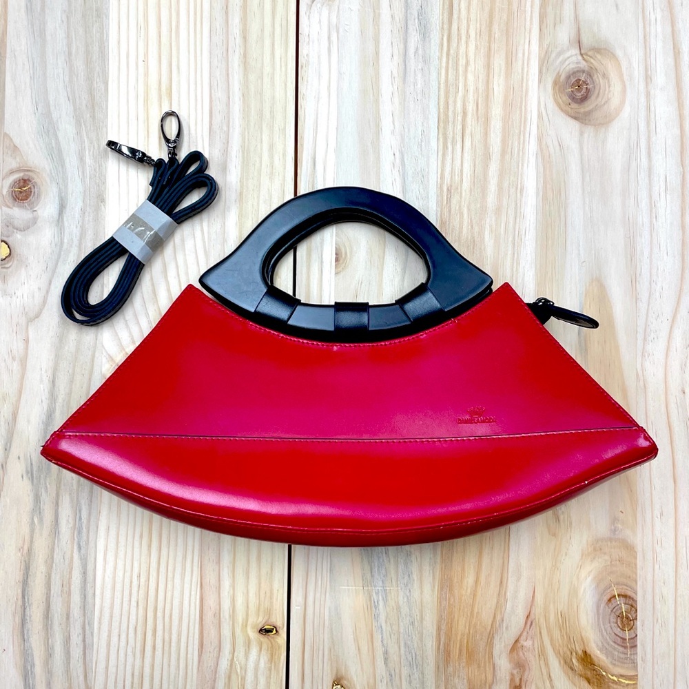 Daniela Moda Red Y2K Genuine Italian Leather Crossbody Mini Bag